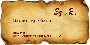 Szemethy Rózsa névjegykártya