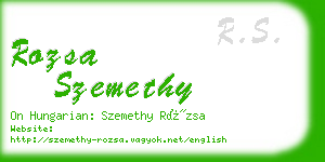 rozsa szemethy business card